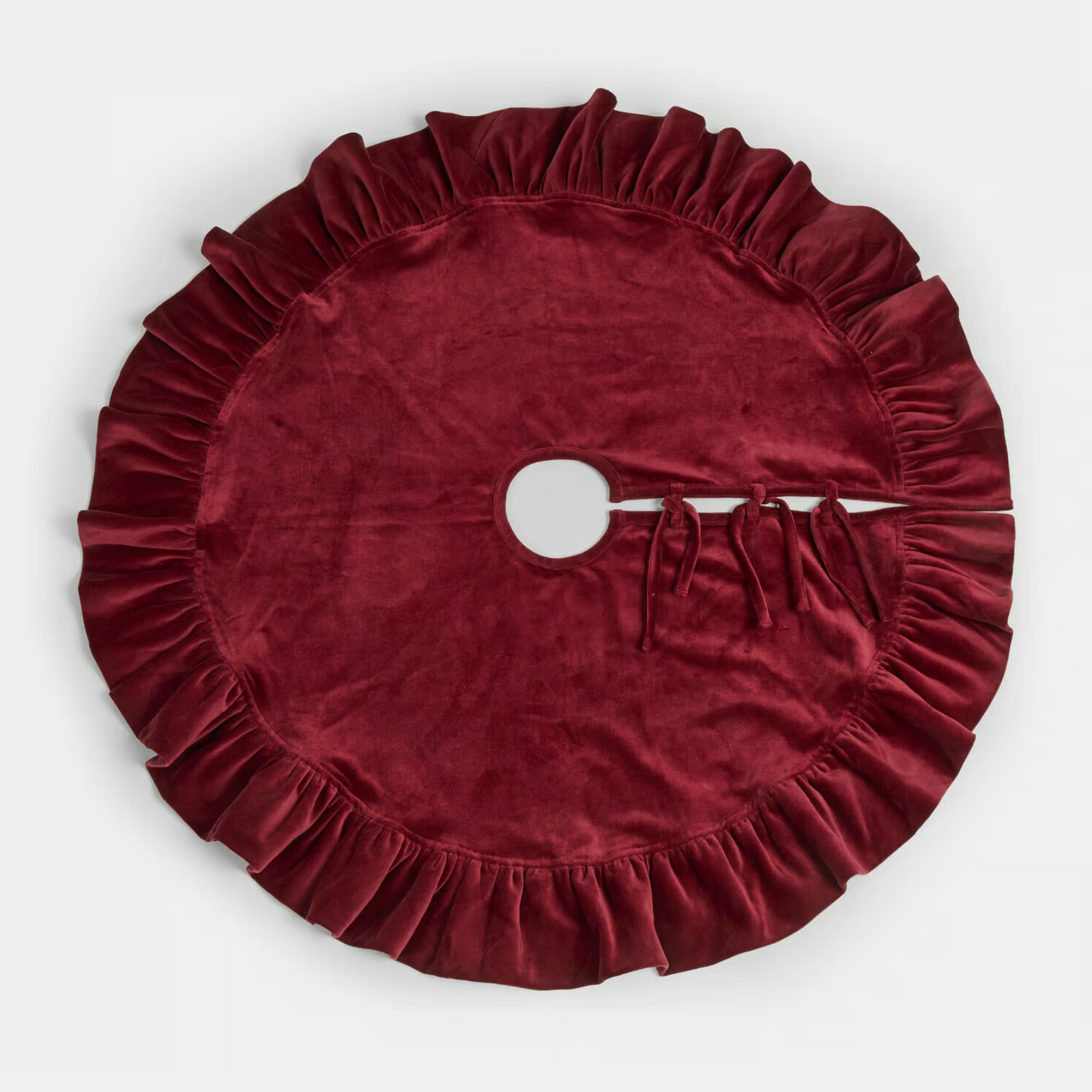 Burgundy Marvielle Christmas tree skirt